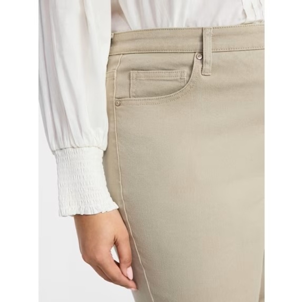 TERRA & SKY High Rise Straight Leg Jeans Sz 22W Quinn Khaki Beige Tan Denim NWT - Picture 3 of 13